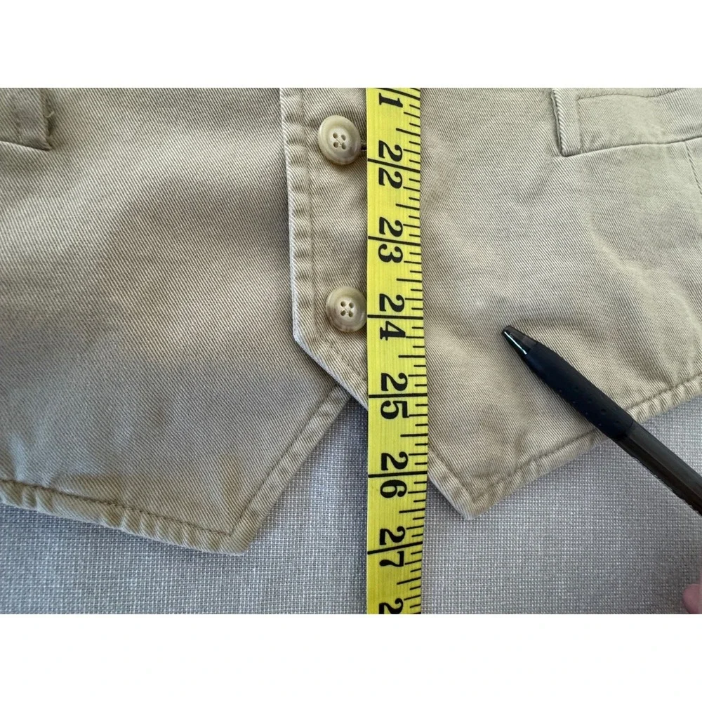 Vintage‎ Polo Ralph Lauren Cotton Button Vest Satin Back Tan XXL